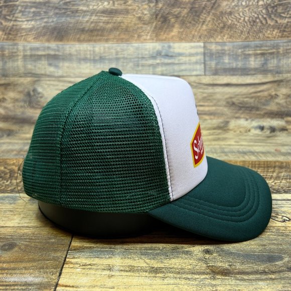 Defunct Schmidt Beer Fish Mens Trucker Hat Green Snapback Retro Lager Throwback - Picture 4 of 8